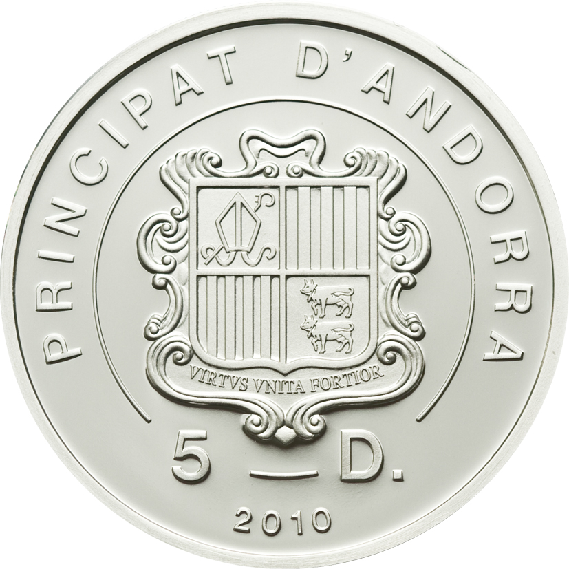 Andorra 2010 5 Diners Cantabria Brown Bear Silver Coin