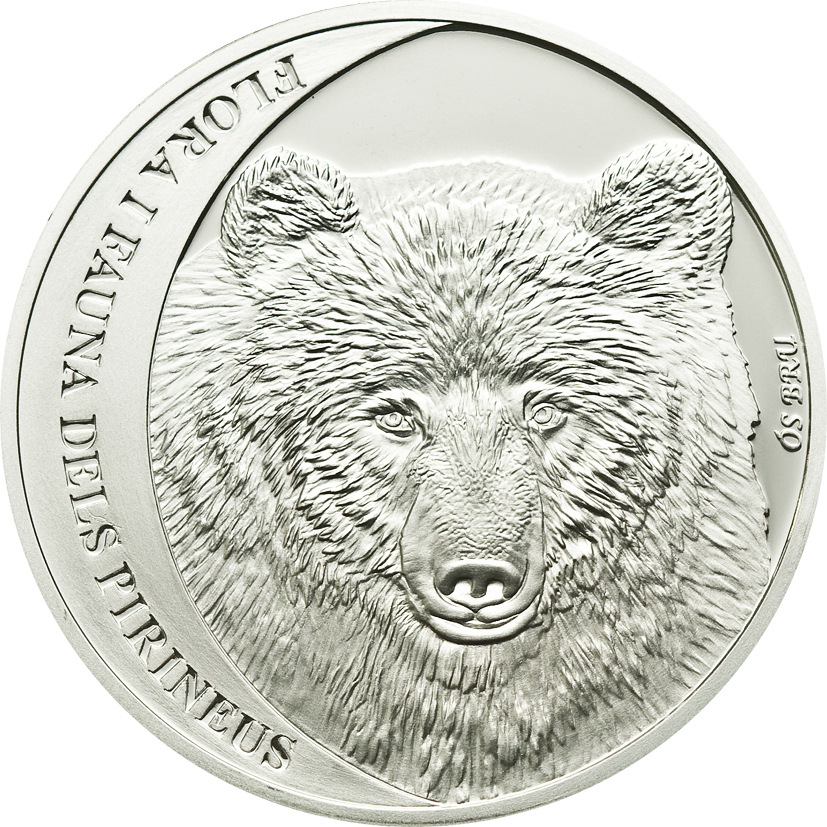 Andorra 2010 5 Diners Cantabria Brown Bear Silver Coin