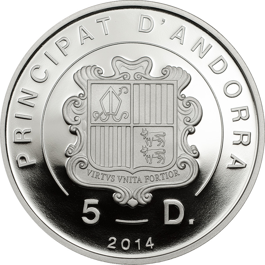 Andorra 2014 5 Diners European Kingfisher Silver Coin