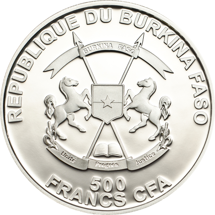 Burkina Faso 2013 500 Francs Lila Brested Roller Silver Coin