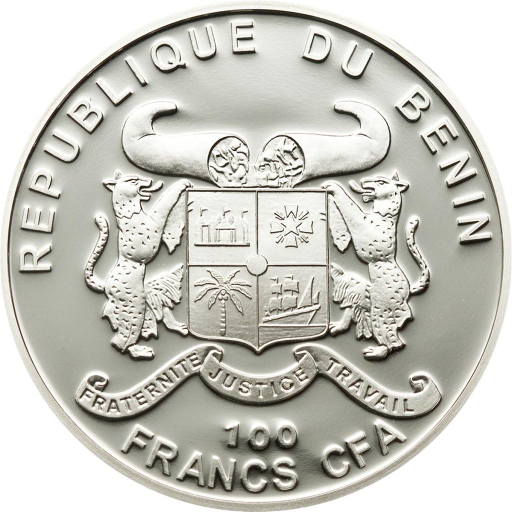 Benin 2011 100 Francs Rosa Indica Fragrans Silver Coin