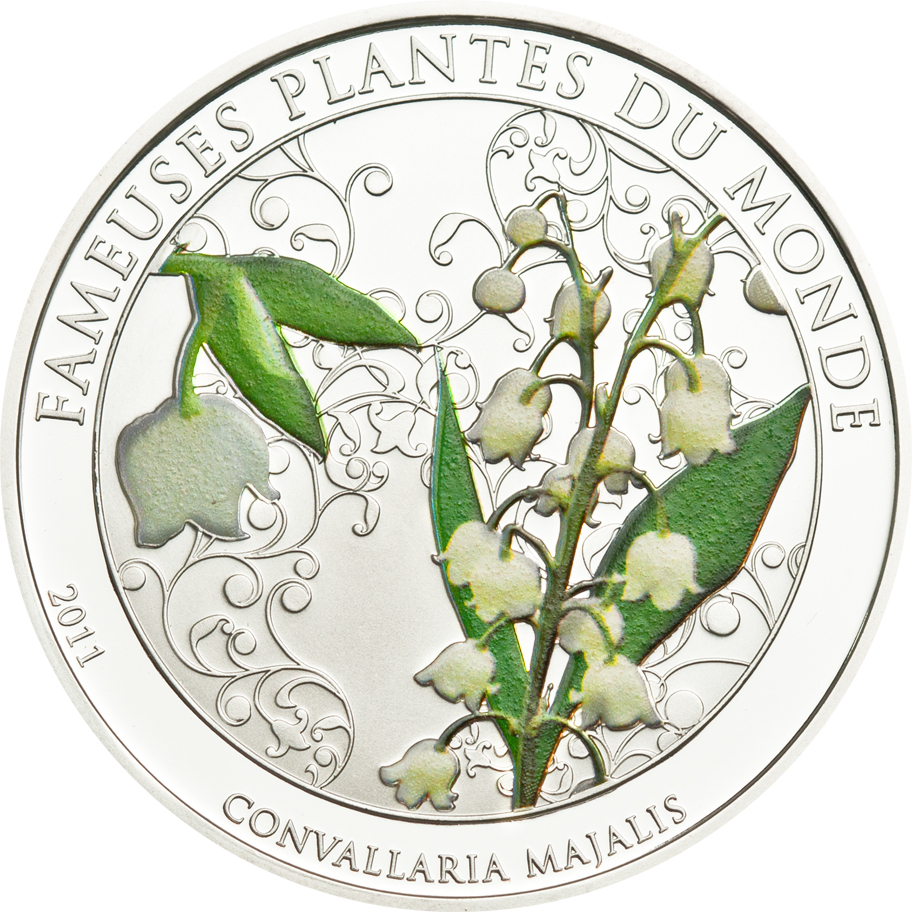 Benin 2011 100 Francs Lily of the Valley Silver Coin