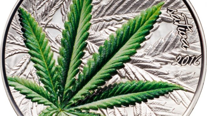 Benin 2016 1000 Francs Cannabis Sativa High relief Silver Coin