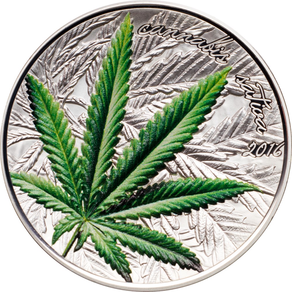 Benin 2016 1000 Francs Cannabis Sativa High relief Silver Coin