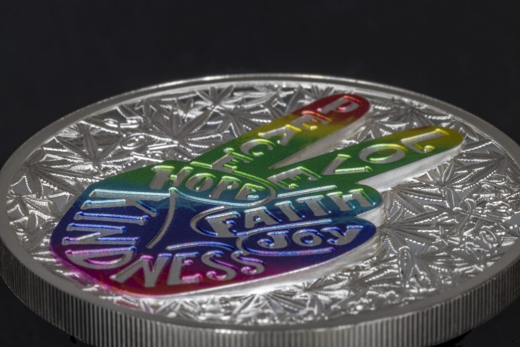 Benin 2019 1000 Francs Peace Love Silver Coin
