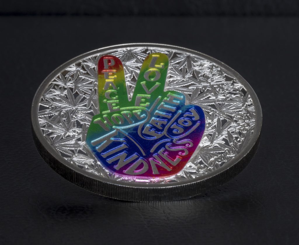 Benin 2019 1000 Francs Peace Love Silver Coin