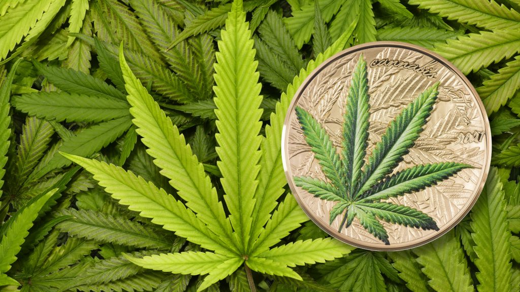 Benin 2021 1000 Francs Cannabis Sativa High Relief Gilded