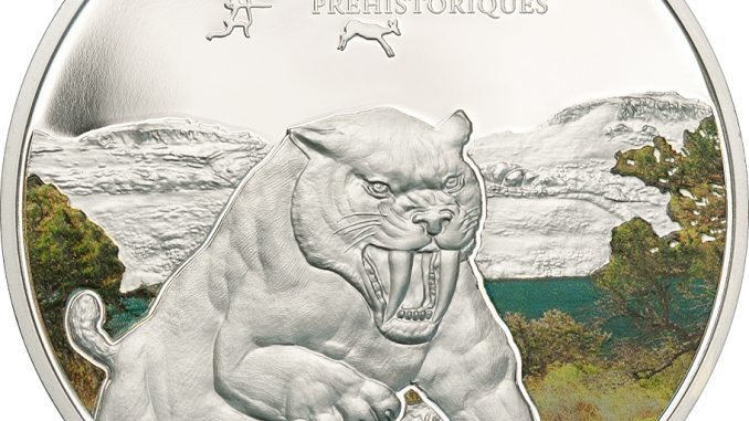 Ivory Coast 2011 1000 Francs Sabre Tooth Tiger Silver Coin