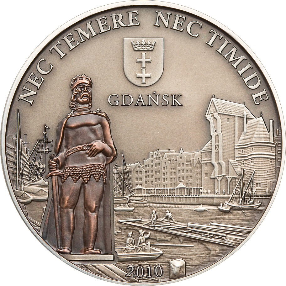Cook Islands 2009 5 Dollars Gdansk Poland Silver Coin