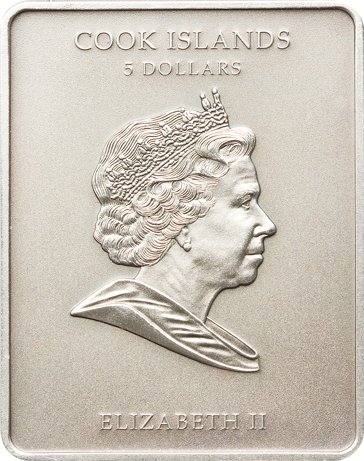 Cook Islands 2010 5 Dollars Michelangelo David Silver Coin