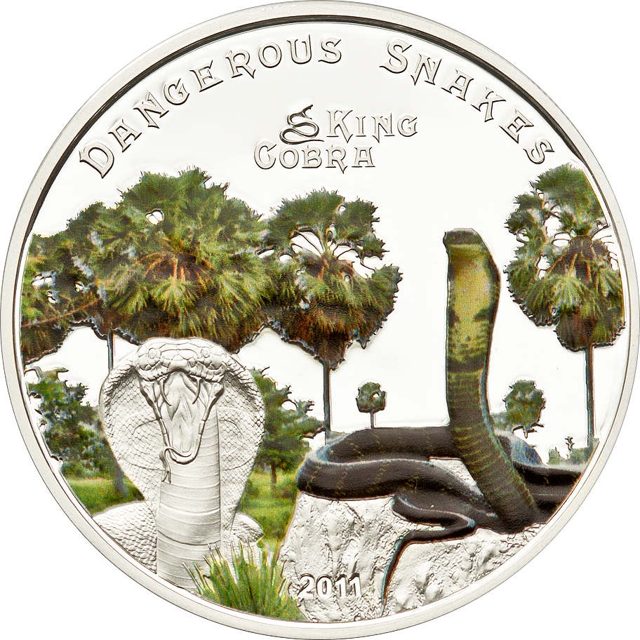 Cook Islands 2011 5 Dollars King Cobra Silver Coin