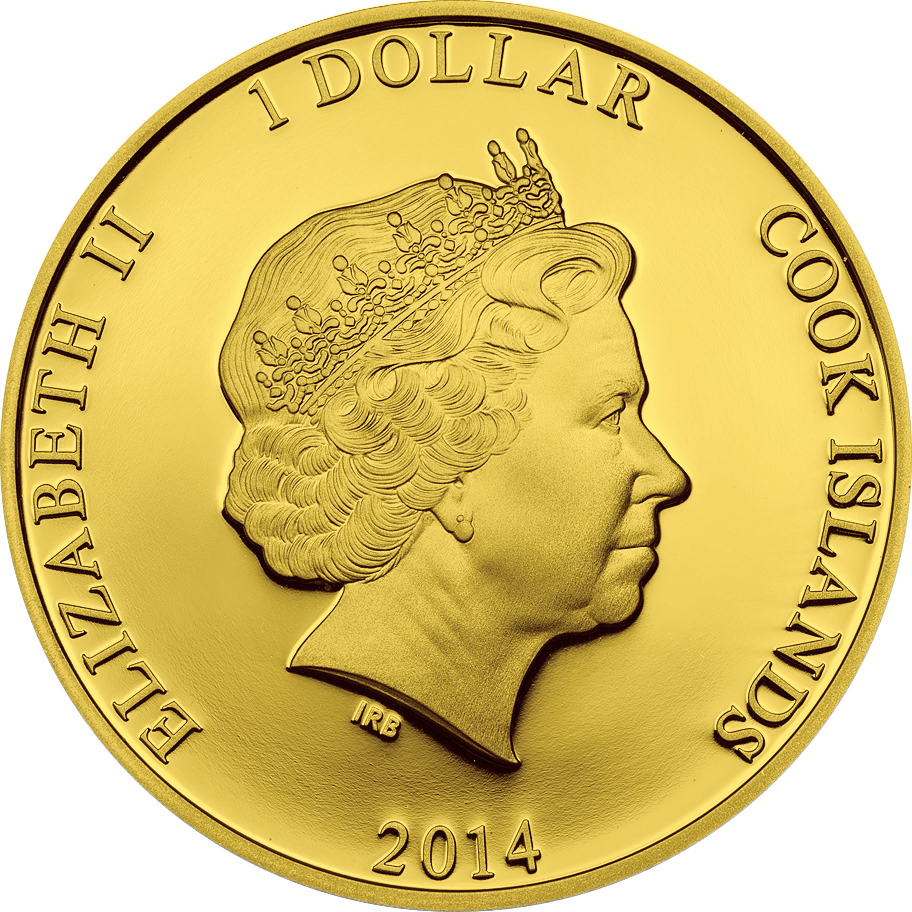 Cook Islands 2014 Ctyrlistek Sberatel 2014 CuAu Golden Coin