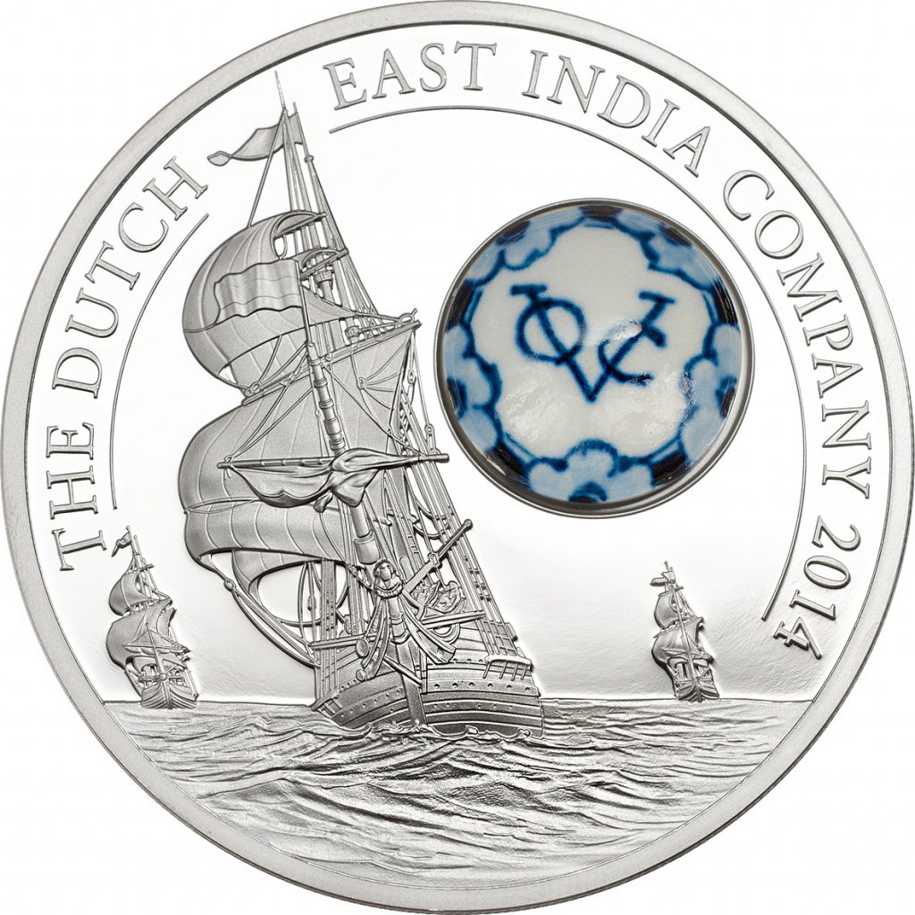 Cook Islands 2014 10 Dollars Royal Delft Dutch East India Company Silver Coin