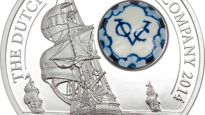 Cook Islands 2014 10 Dollars Royal Delft Dutch East India Company Silver Coin