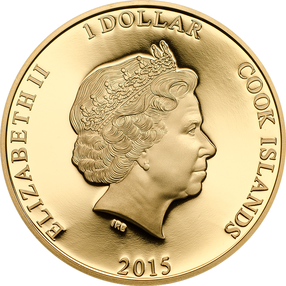 Cook Islands 2015 1 Dollars Ctyrlistek 2015 Golden Coin