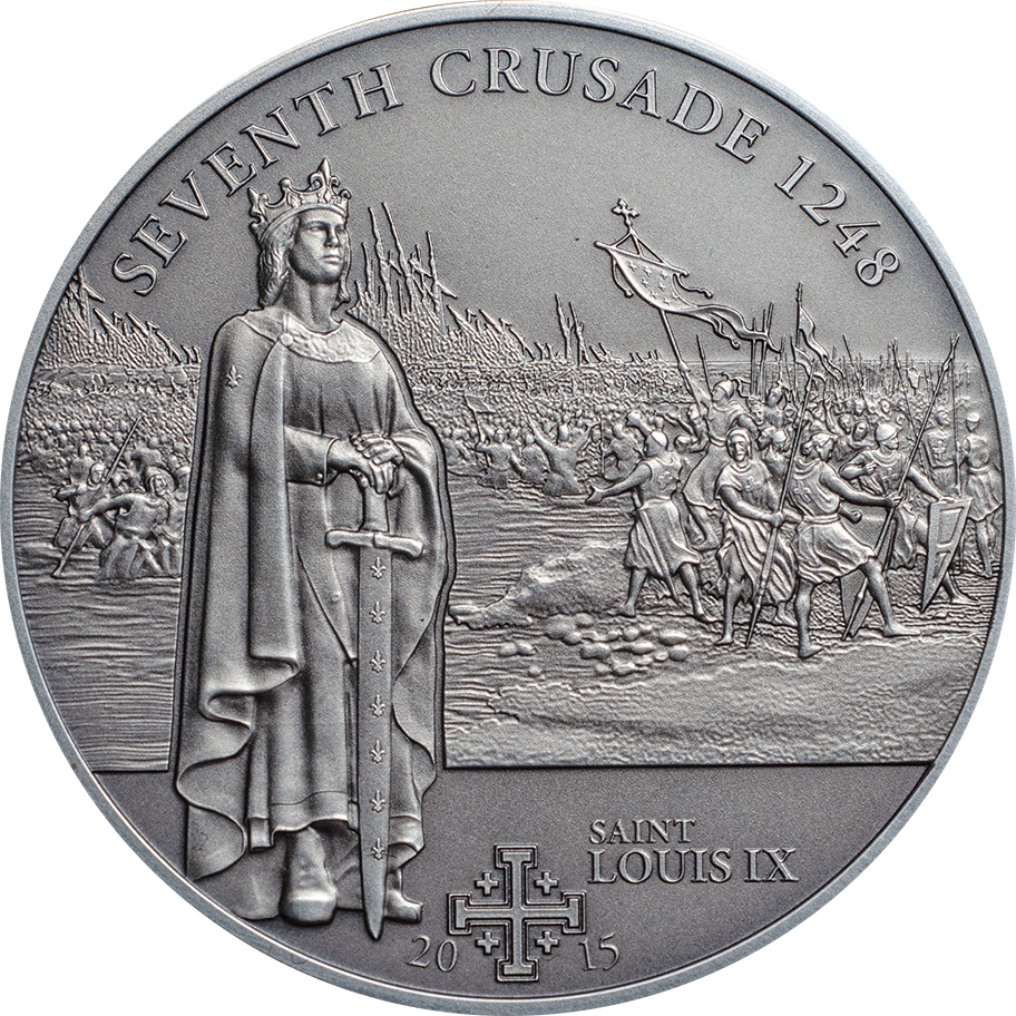 Cook Islands 2015 5 Dollars 7th Crusade Saint Louix IX Silver Coin