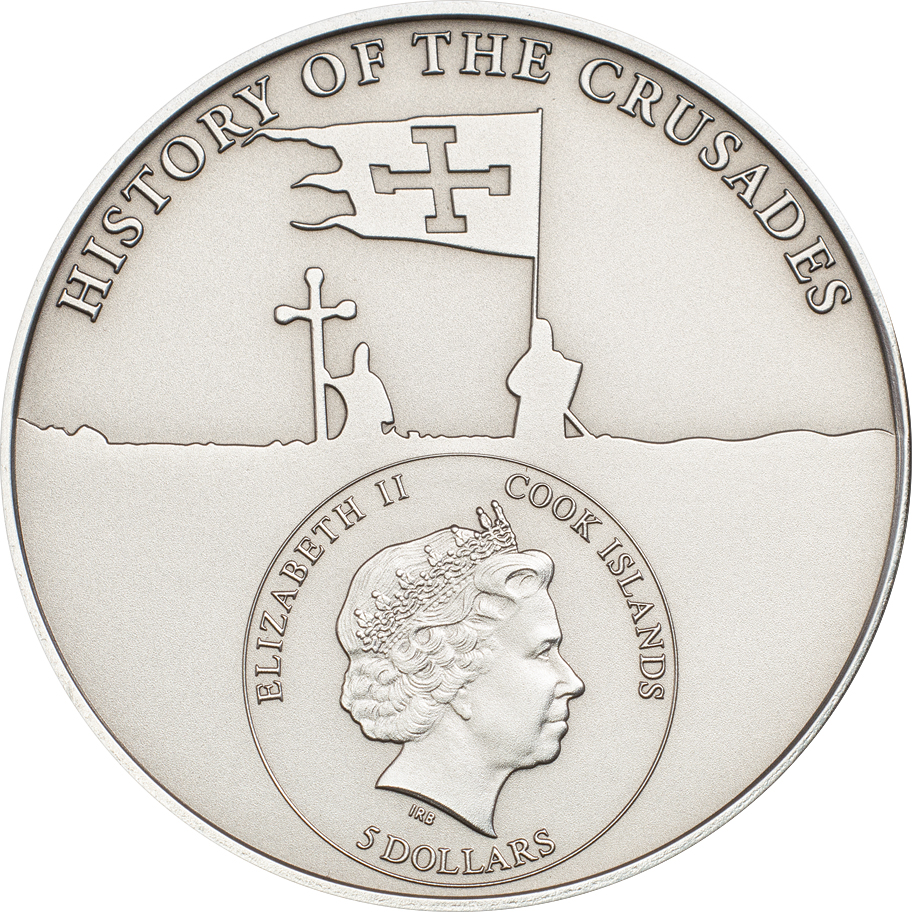Cook Islands 2016 5 Dollars 8th Crusade Charles of Anjou Silver Coin