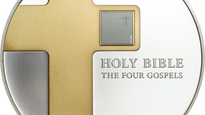 Cook Islands 2016 5 Dollars The Holy Bible Four Gospels Silver Coin