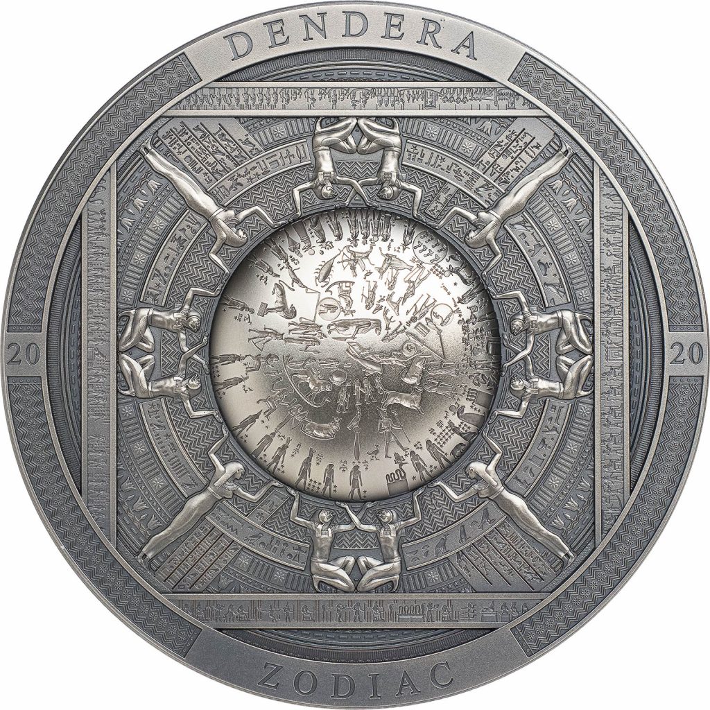 Cook Islands 2020 20 Dollars Dendera Zodiac Egypt Silver Coin