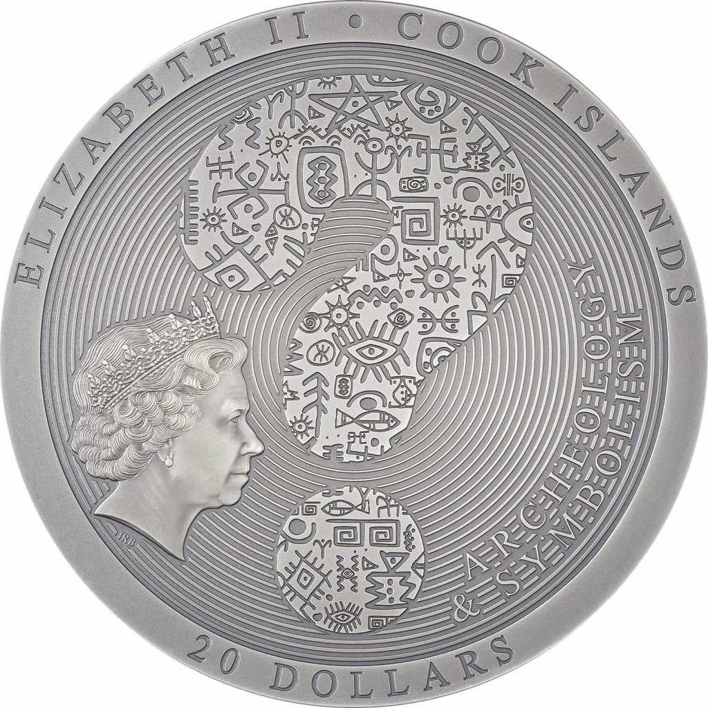 Cook Islands 2021 20 Dollars Bactrian Cybele Disk Archeology Symbolism Series Silver Coin Partial Gilded