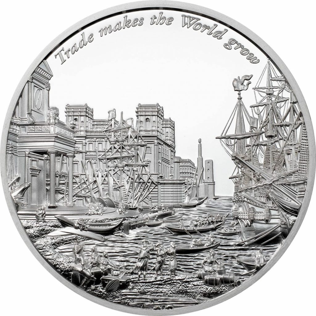 Cook Islands 2022 10 Dollars Trade makes the World grow Time Flies series silver coin