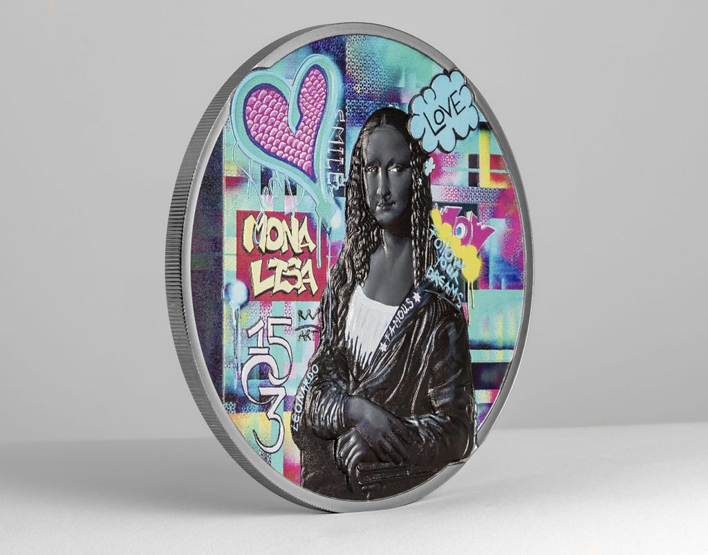 Cook Islands 2023 20 Dollars Mona Lisa - Graffiti Art 3oz pure silver coin