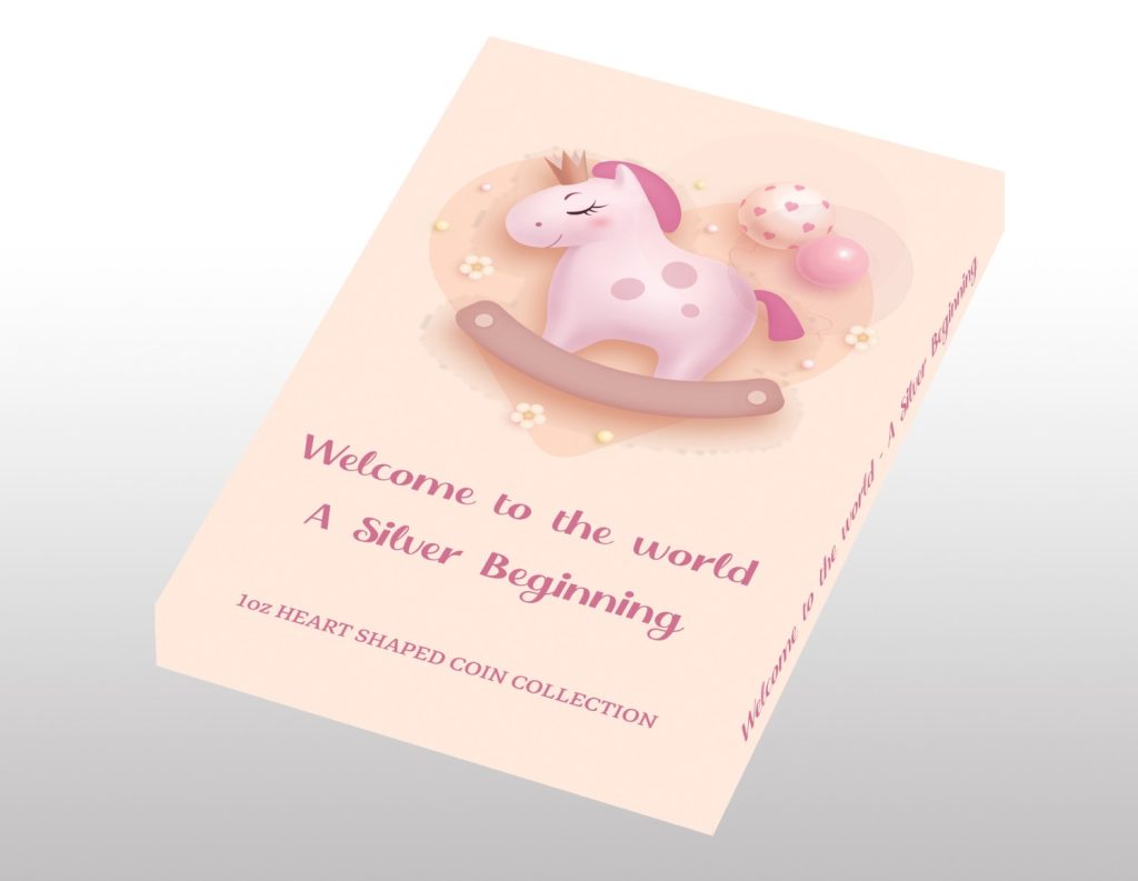 Baby Girl New Born Heart series 2026 Cameroon 1oz pure silver coin