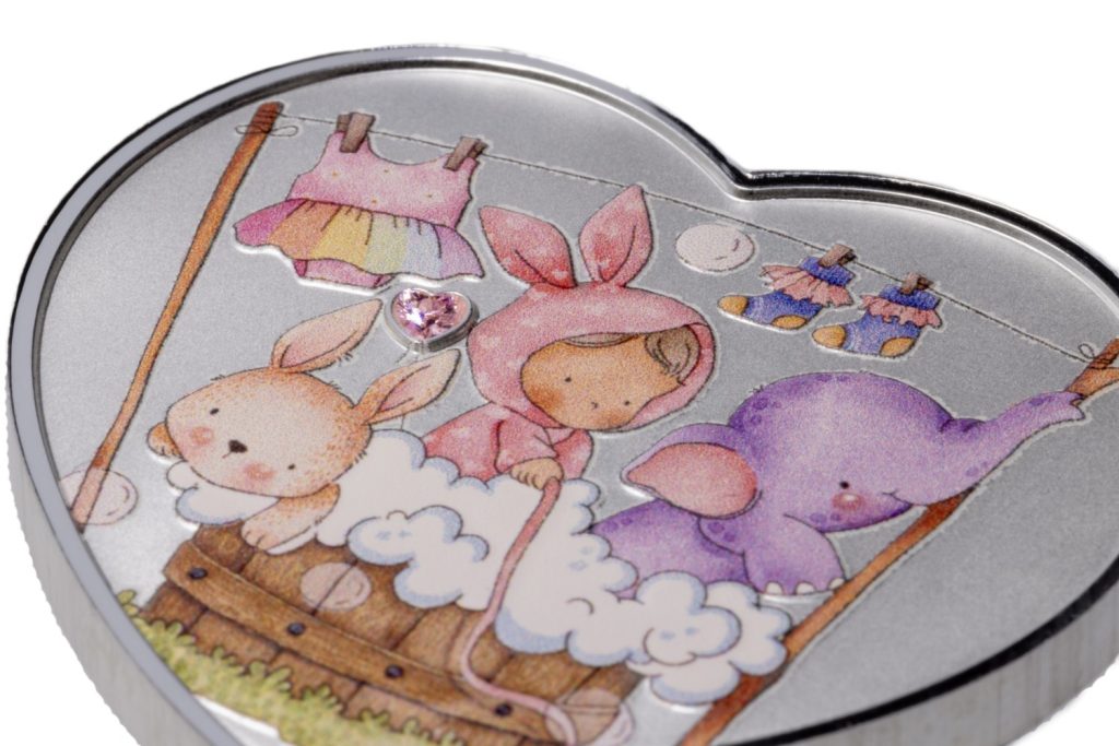 Baby Girl New Born Heart series 2026 Cameroon 1oz pure silver coin