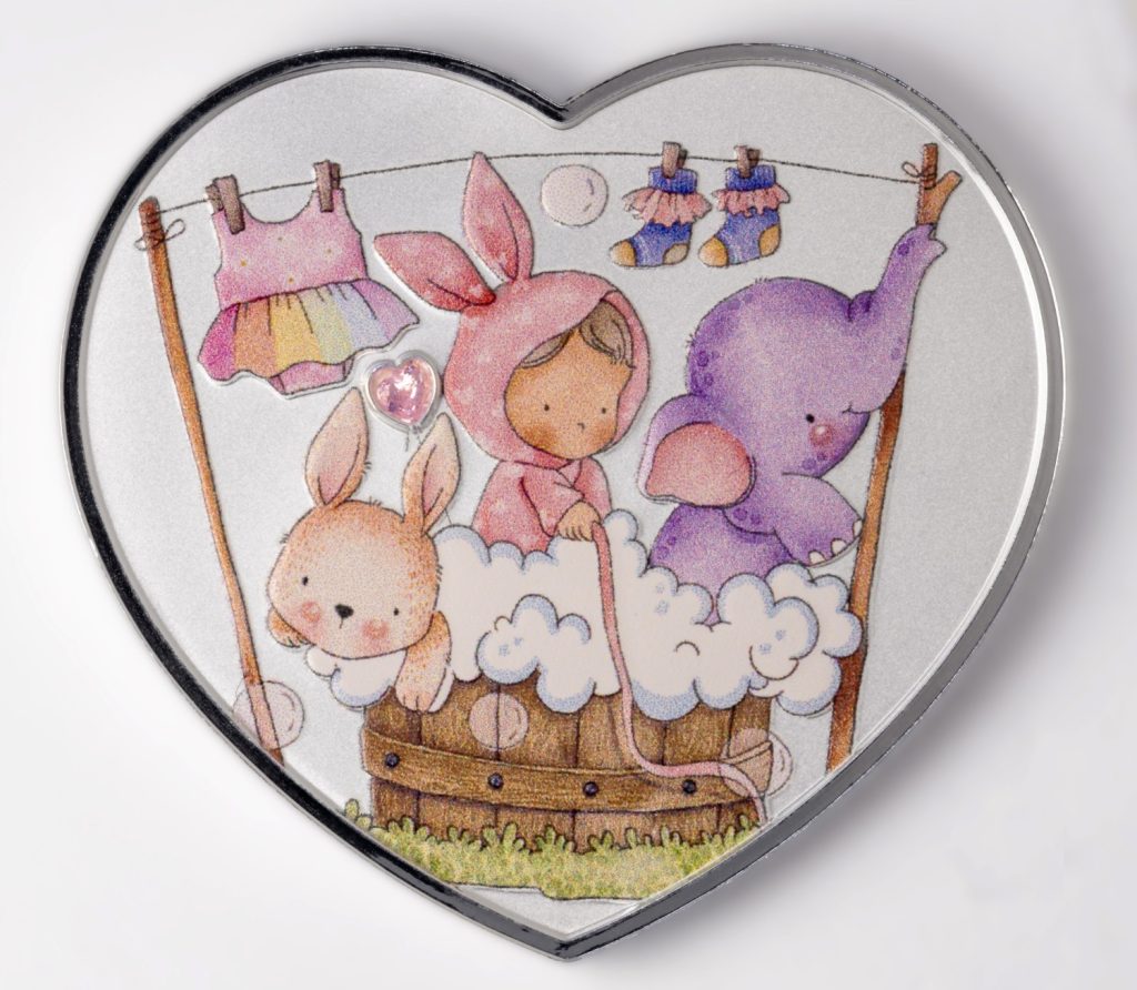 Baby Girl New Born Heart series 2026 Cameroon 1oz pure silver coin