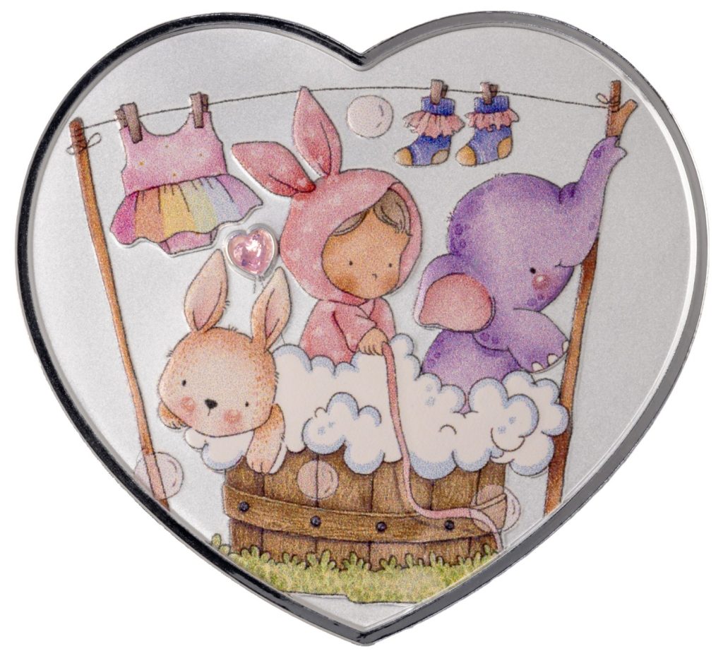 Baby Girl New Born Heart series 2026 Cameroon 1oz pure silver coin