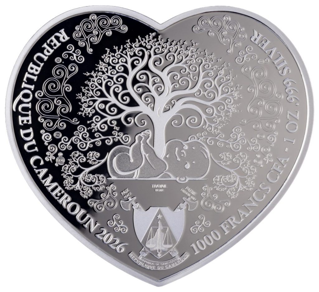 Baby Girl New Born Heart series 2026 Cameroon 1oz pure silver coin