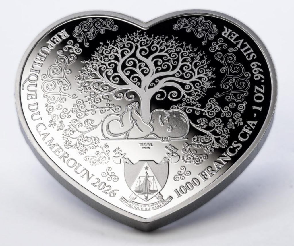Baby Girl New Born Heart series 2026 Cameroon 1oz pure silver coin