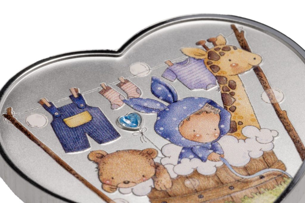 Baby Boy New Born Heart series 2026 Cameroon 1oz pure silver coin
