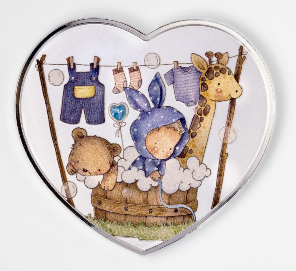 Baby Boy New Born Heart series 2026 Cameroon 1oz pure silver coin