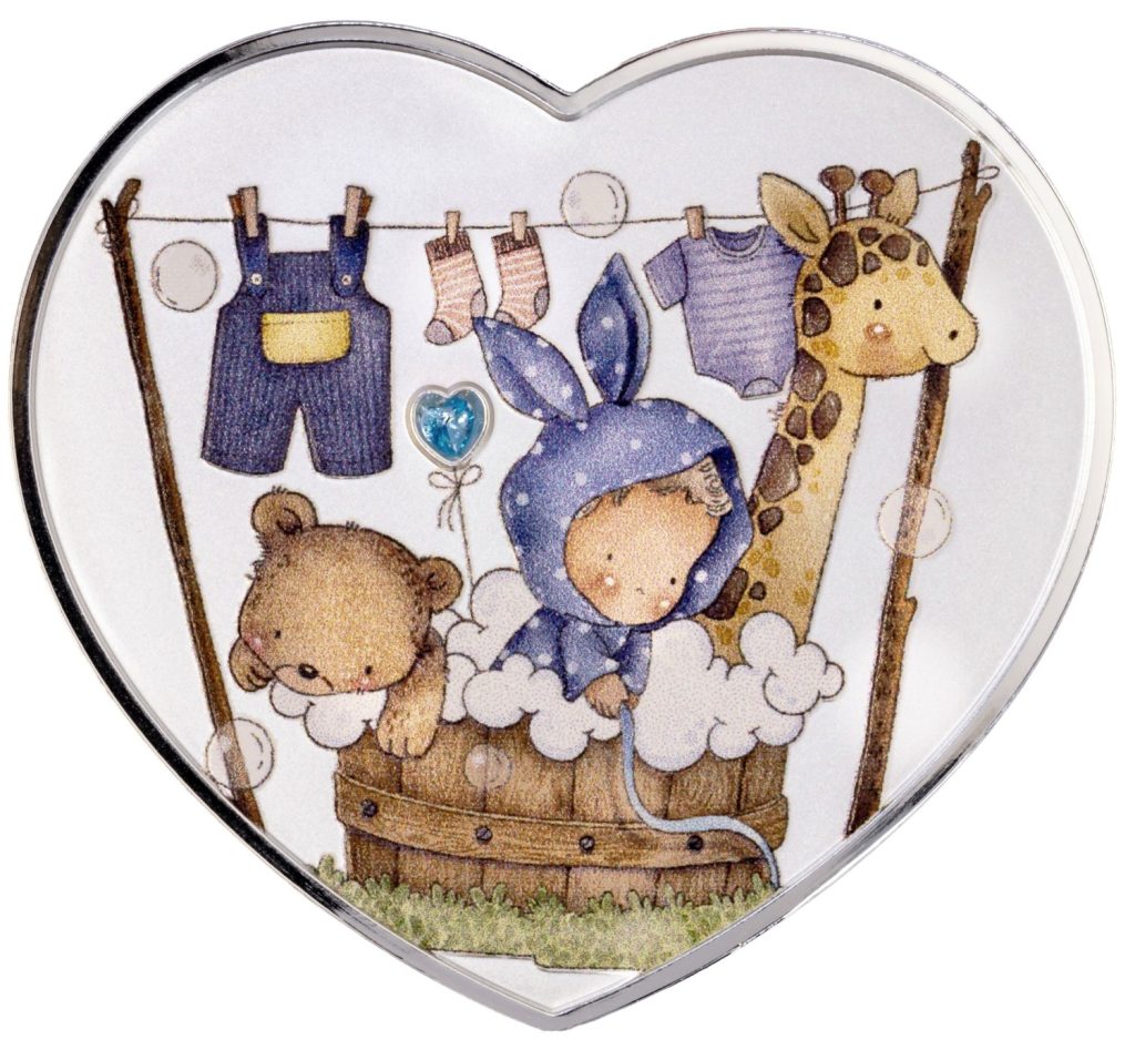 Baby Boy New Born Heart series 2026 Cameroon 1oz pure silver coin