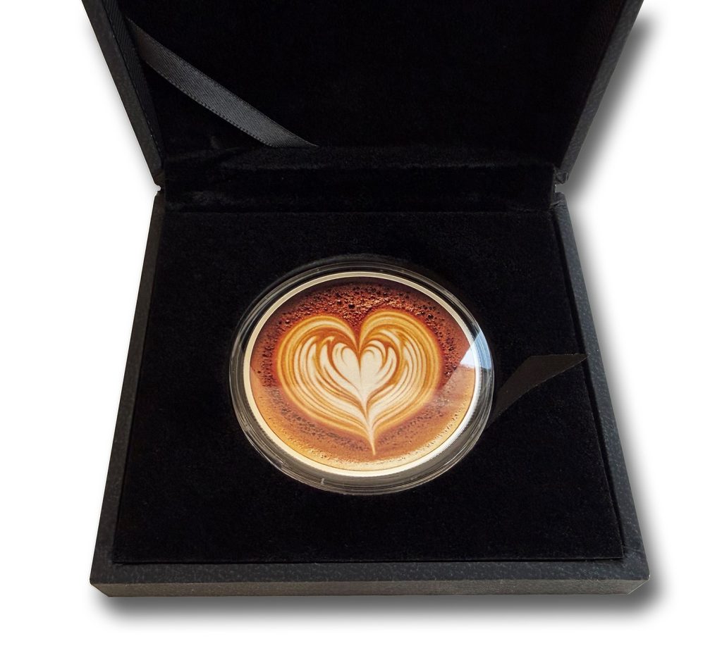 Cappuccino Heart 2026 Cameroon 1oz Silver Proof coin Food & Drinks series