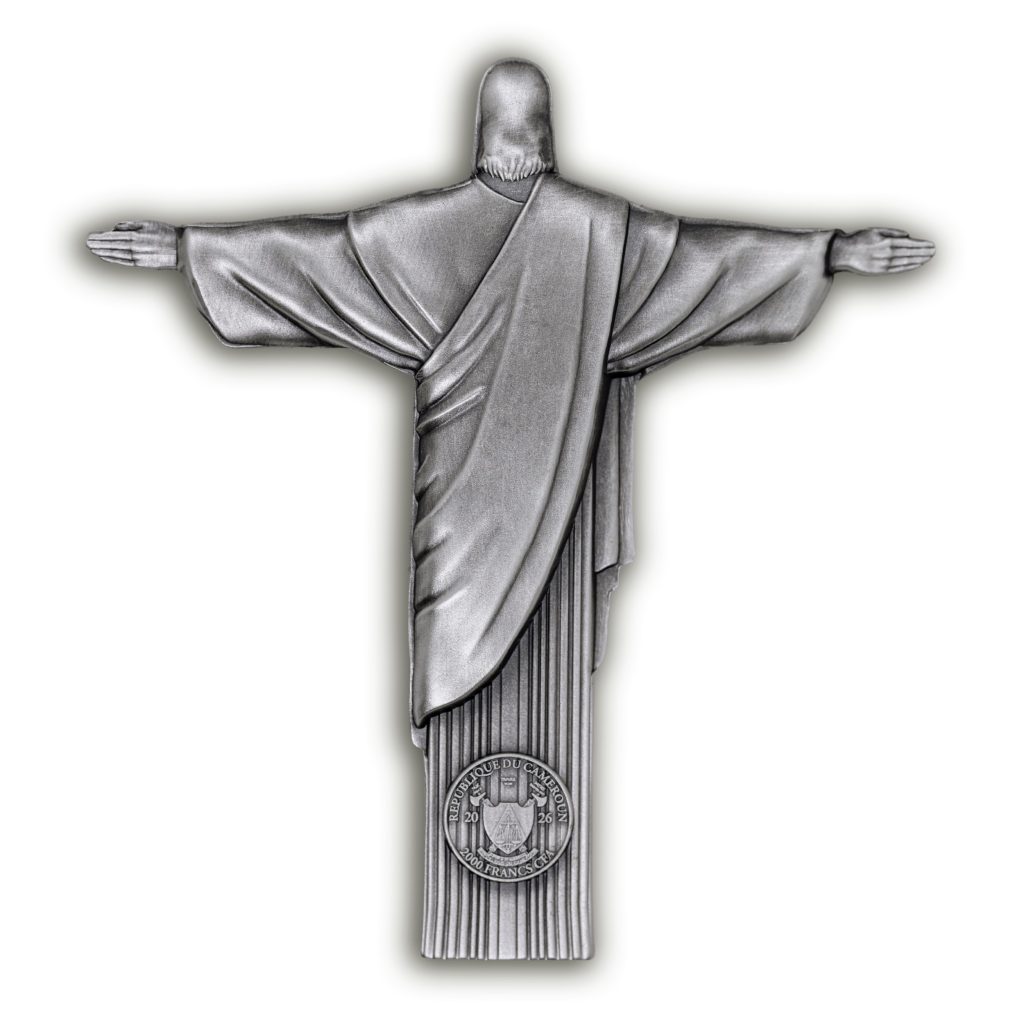 Christ the Redeemer 3D Antiqued 2oz Silver Coin Cameroon 2026 2000 Francs