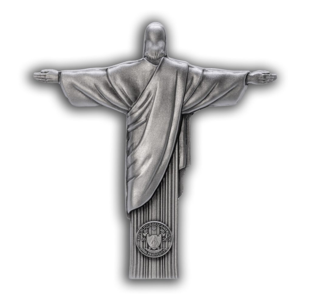 Christ the Redeemer 3D Antiqued 2oz Silver Coin Cameroon 2026 2000 Francs
