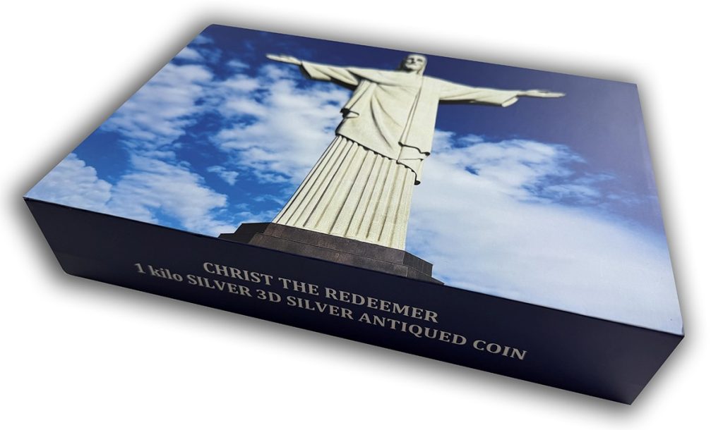 Christ the Redeemer 3D Antiqued 1 KILO Silver Coin Cameroon 2026 10000 Francs