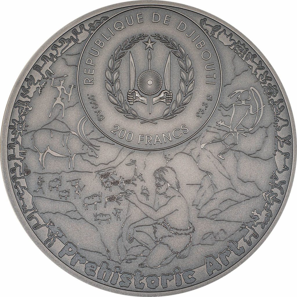 Djibouti 2023 200 Francs Abourma Rock Art Prehistoric Art 3oz pure silver coin