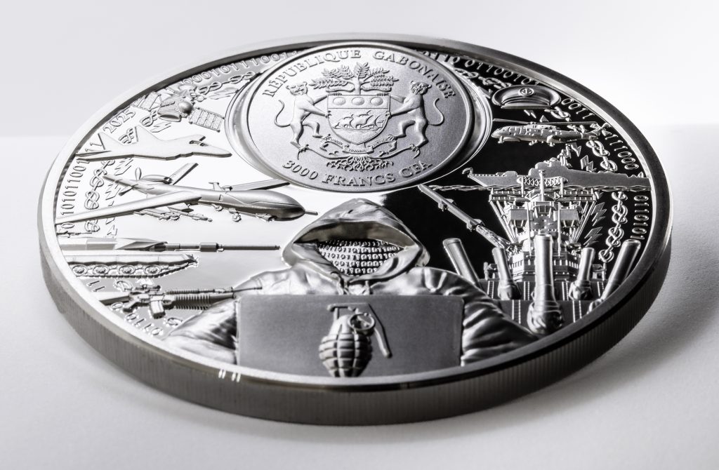 War Has No Real Winner Gabon 5oz pure silver coin 2025 - Time Flies Series