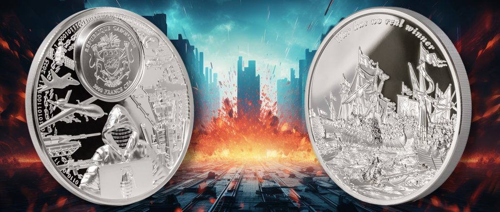 War Has No Real Winner Gabon 5oz pure silver coin 2025 - Time Flies Series
