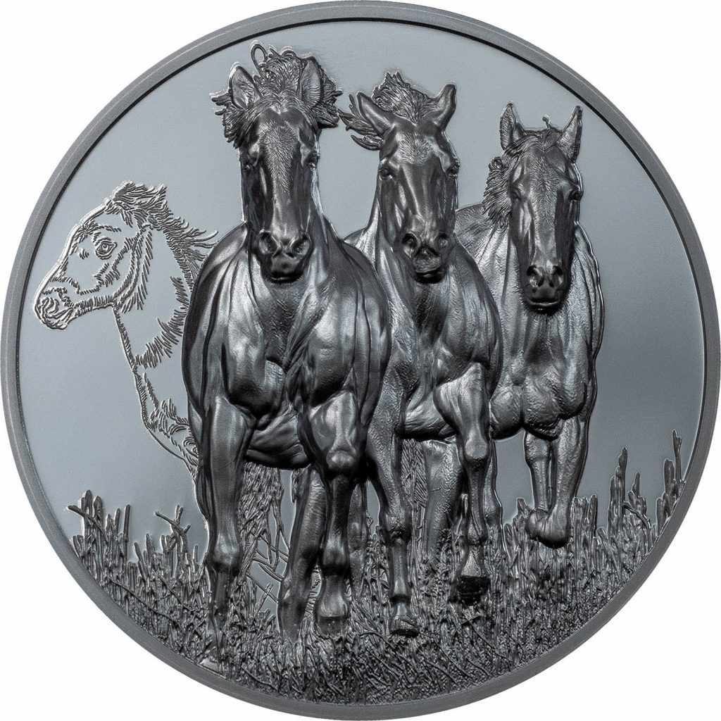 Ghana 2023 50 Cedis Stallion 5oz Growing Up Series Silver Coin