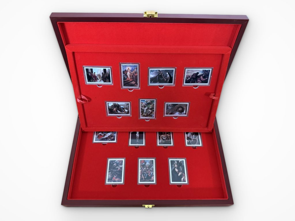 14 Stations of the Cross SET 14oz Silver - Ghana Pure Silver colored 1oz coins