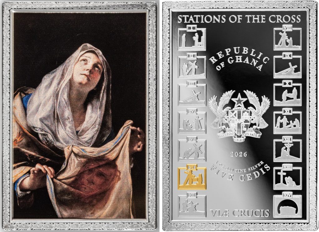 14 Stations of the Cross SET 14oz Silver - Ghana Pure Silver colored 1oz coins