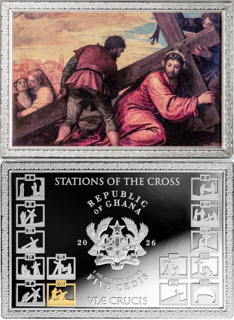 14 Stations of the Cross SET 14oz Silver - Ghana Pure Silver colored 1oz coins