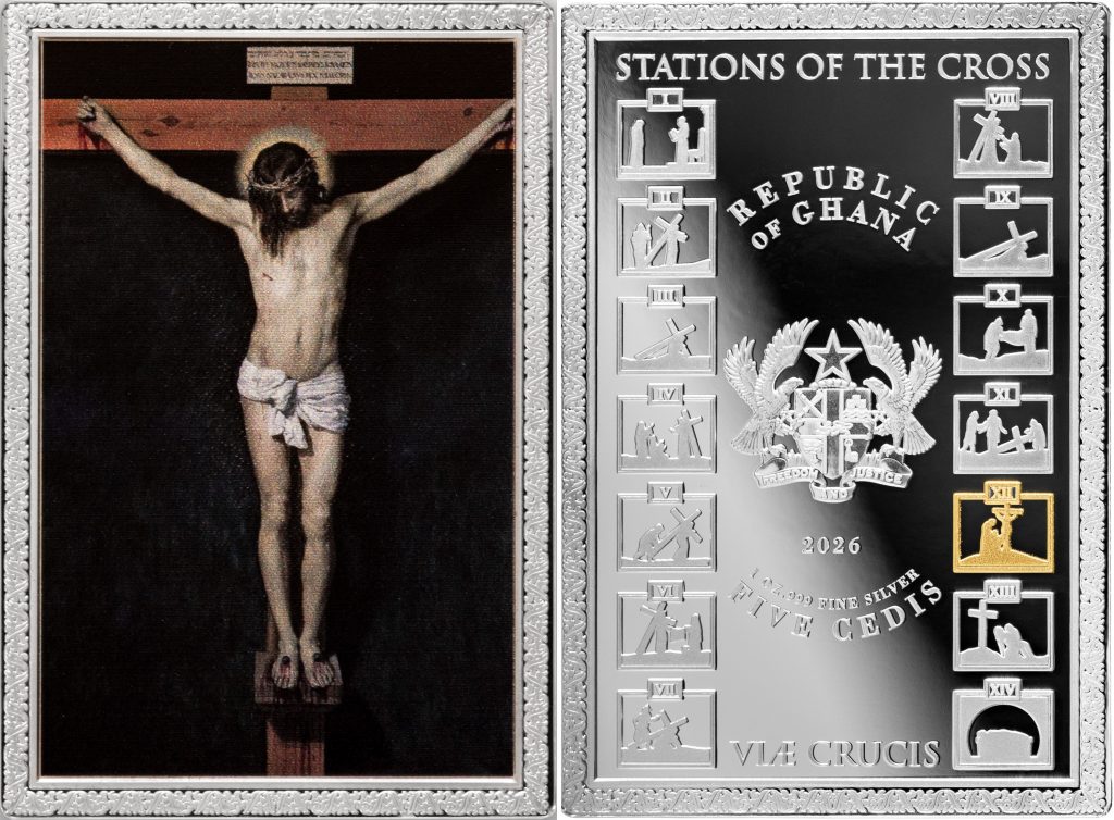 14 Stations of the Cross SET 14oz Silver - Ghana Pure Silver colored 1oz coins