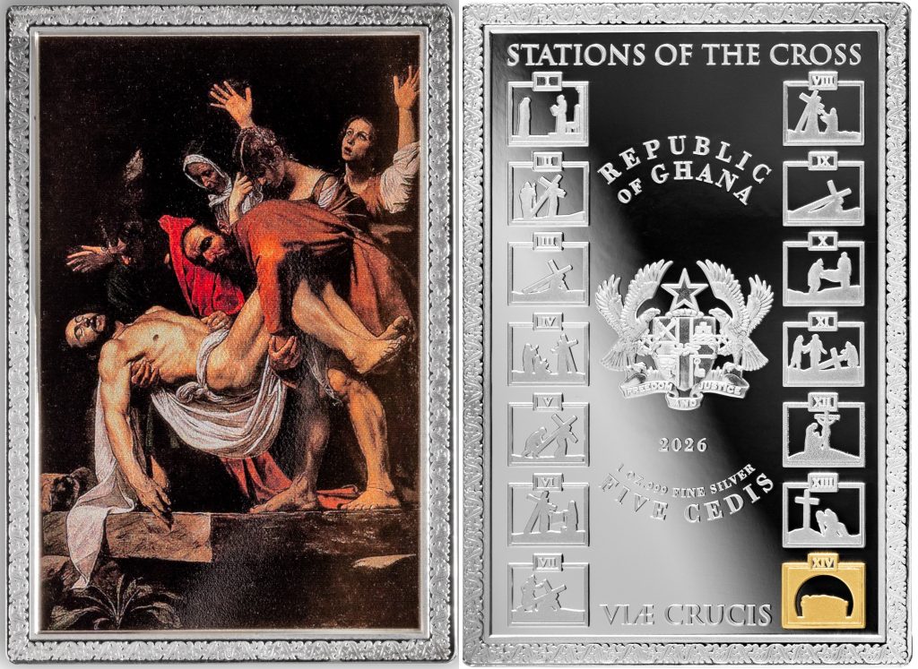 14 Stations of the Cross SET 14oz Silver - Ghana Pure Silver colored 1oz coins