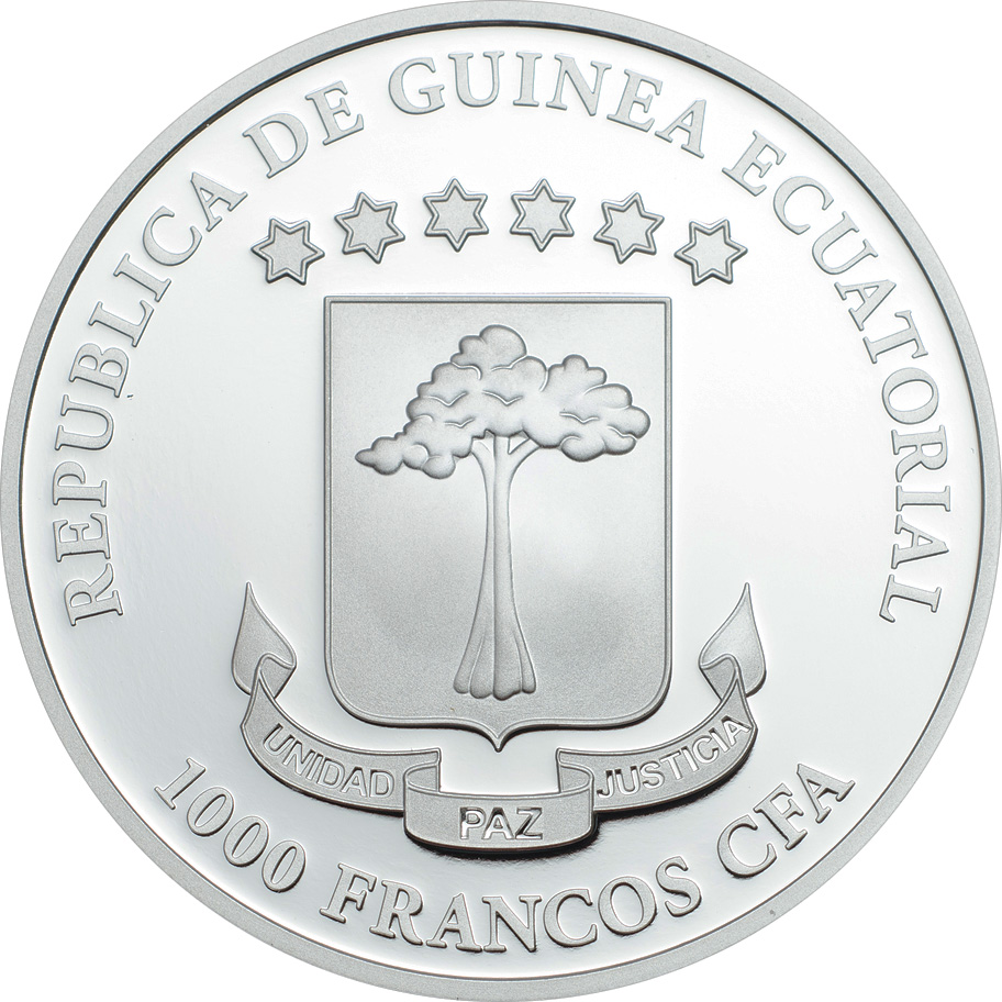 Equatorial Guinea Codex Gigas Devil bible Silver Coin