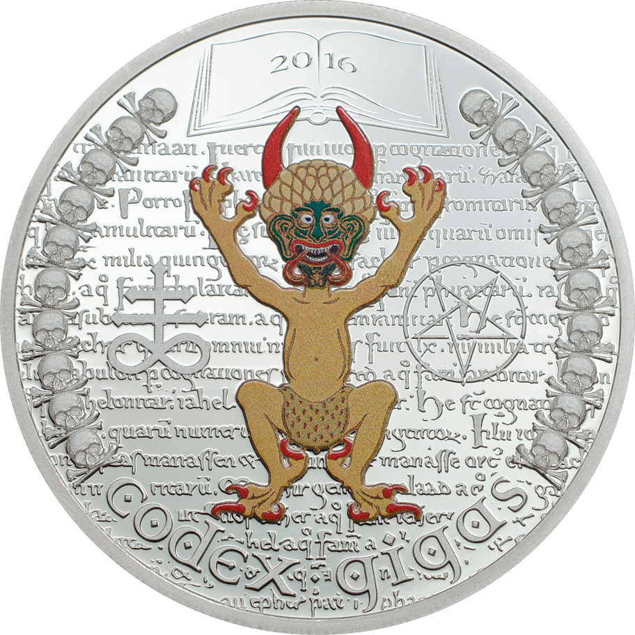 Equatorial Guinea Codex Gigas Devil bible Silver Coin